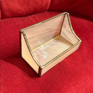 Vintage Brass & Elegant Glass Card Holder